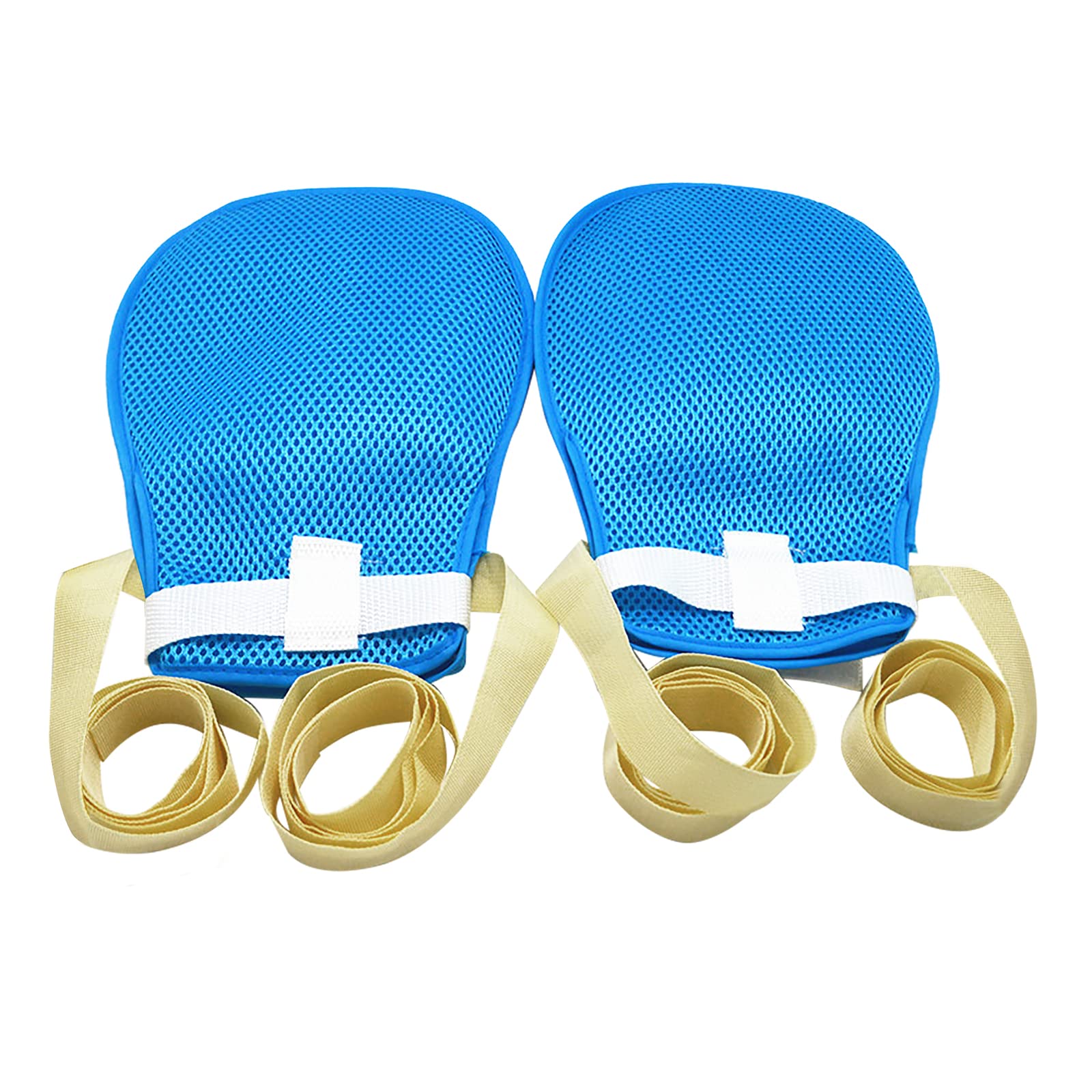 Finger Control Mittens Anti-scratch Hand Protectors Gloves with Inner Non-scratch Padded Anti-Extubation Finger Fixed Mitts Adjustable Bandage Wrist Strap for Alzheimer's Patient Restless Elderly
