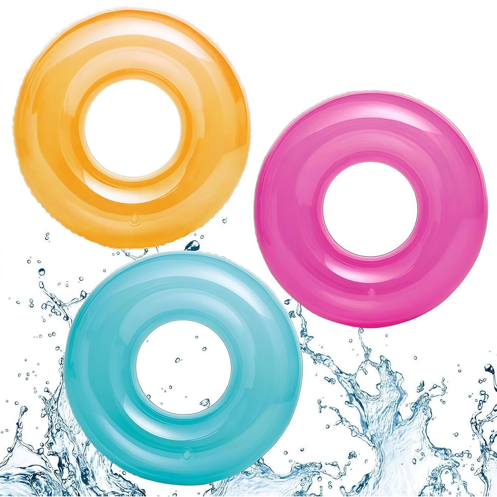 COSORO 76cm Inflatable Pool Floats Rubber Ring for Kids,3pcs Swimming Ring Tube,Inflatable Pool Ring Swim Ring Floaties,Pool Inflatables for Kids Girls Boys Swimming Pool Toys Summer Beach Water Party