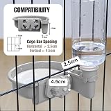 TOKAYIFE Pet Water Bottle Grey 480ml Anti-Overflow 2.5-4.5cm Bar Fit view 3