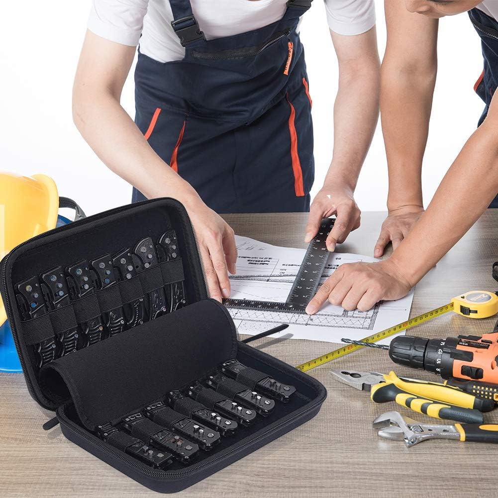 Knife Display Case, Folding Knife Holder, Butterfly Knives Storage Organizer, Large Pocket Knife Storage Case, Oxford Small Knife Roll Pouch Carrier Bag for Survival Tactical Outdoor EDC Mini Knife: Home Improvement