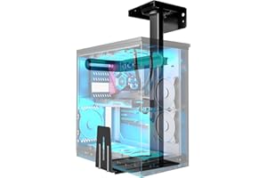 PUTORSEN Heavy Duty Wall and Under Desk CPU Mount, Height & Width Adjustable Computer Tower Holder with Secure Locking, Holds up to 44 lbs, Black
