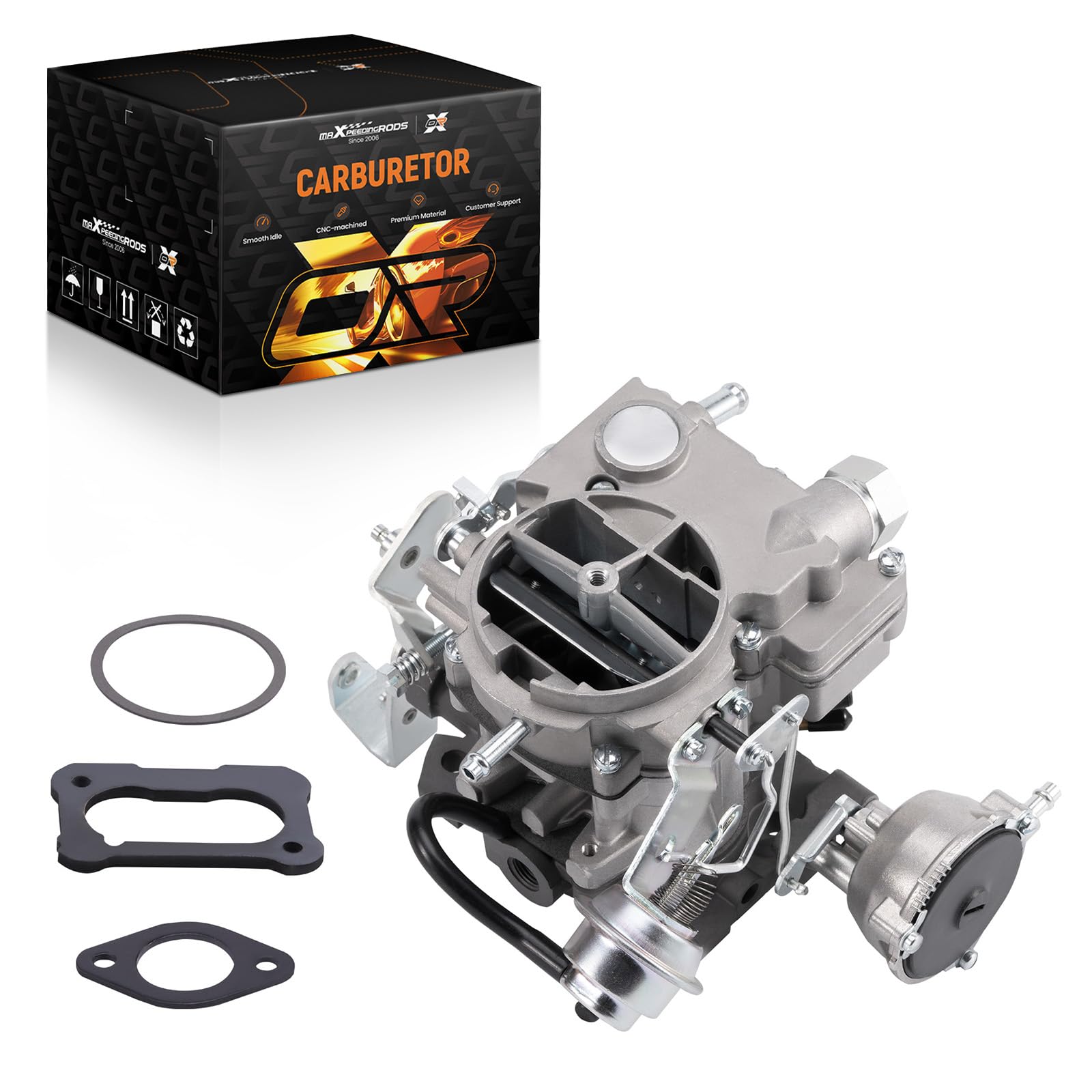 Photo 1 of maXpeedingrods 2 Barrel Carburetor for Rochester 2GC Carb for Chevrolet Chevy Small Block Engines 5.7L 350Cu 1970-1980/6.6L 400Cu 1970-1975, Automatic Choke, Large Base