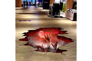 SUPANT 3D Halloween Wall Floor Decals, Scary Hand Realistic Halloween Stickers Cling, Removable Zombie Ghost Hands and Bloody Moon Art for Bedroom Living Room Bar Pub Party Supplier