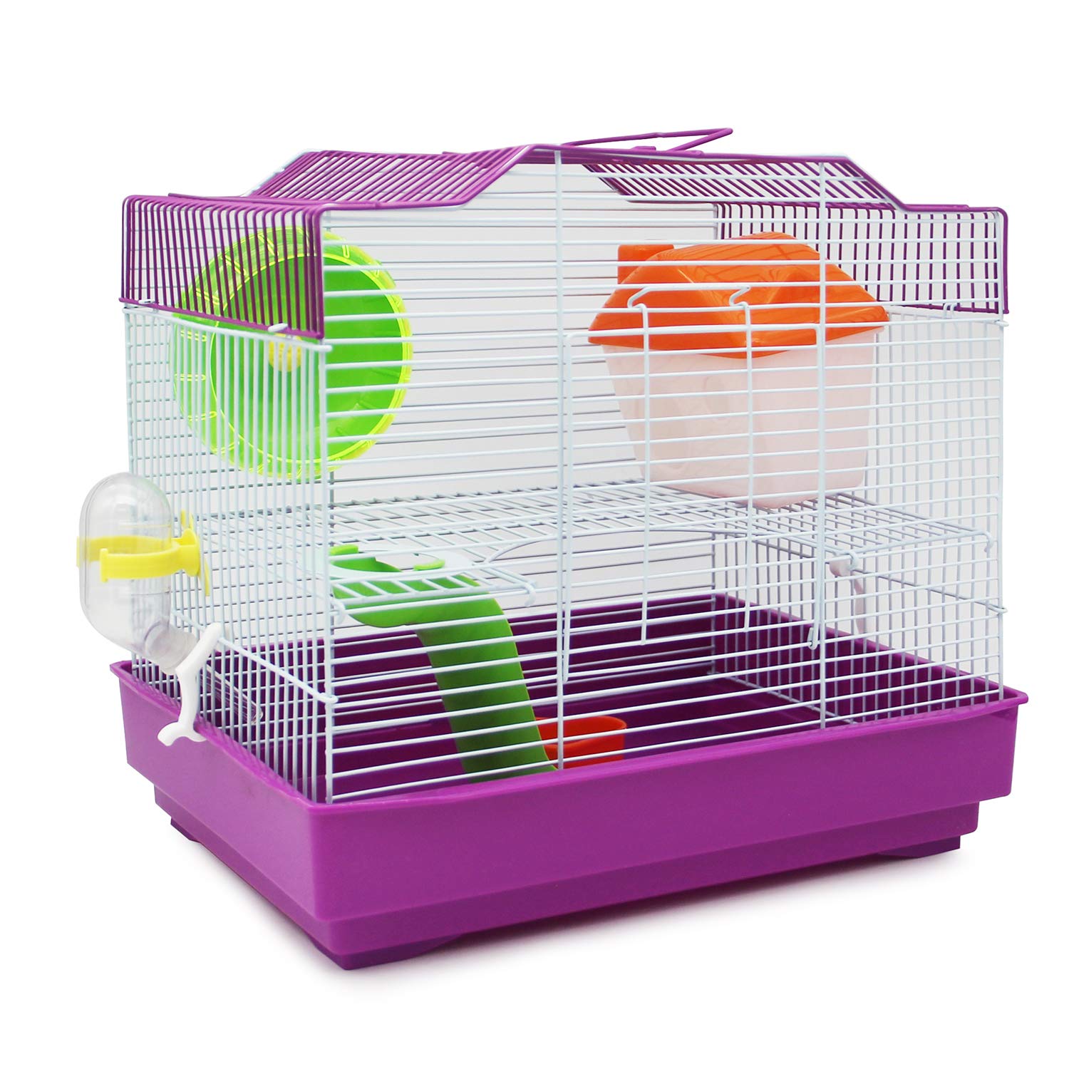 BPS Hamster Cage, Hamster House with Feeder Drinker Wheel, Special House, Random Colour 33 x 23 x 30 cm BPS-1175