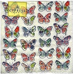 Cypress Home Butterfly Cocktail Beverage Paper Napkins, 40 ct