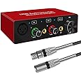 USB Audio Interface with Mic Preamplifier XLR audio interface 48v 2 channel for streaming Support Instrument Guitar or Bass S