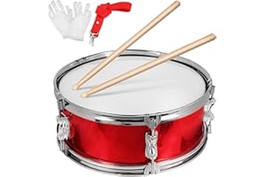Milisten Marching Drum Set 13 Inch, Snare Drum with Wooden Mallet, Gloves and Adjustable Strap, Snare Kit Kids Orff Percussion Musical Instrument, for Kids Teens Red
