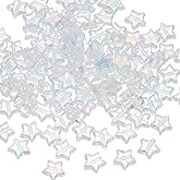 PATIKIL 11mm Crystal Star Beads, 100 Pcs Star Bead Acrylic Spacers Bead Star Shaped Charm Pendants for Jewelry Making Bracelet Necklace DIY Crafts, Clear
