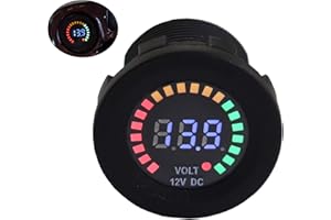 Waterproof Battery Meter 12V DC Voltmeter LED Digital Display Voltage Gauge Battery Tester for Marine Car Truck Boat RV