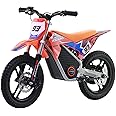 Electric Dirt Bike for Kids 5-10, 350W High Racing Competition Grade Electric Motorcycle, Up to 18.6MPH, 3 Speed Settings, Safe Disc Brakes, 14IN Off-Road Tires & Advanced Shock Absorption, Orange