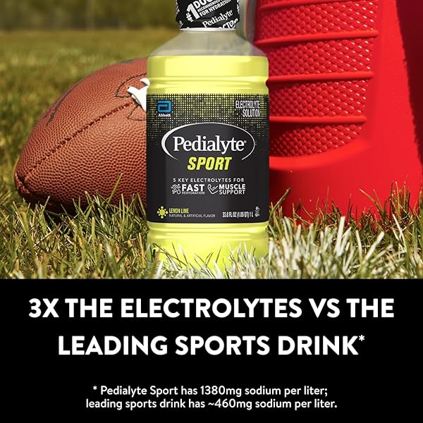 PEDIALYTE SPORT ELECTROLYTE SOLUTION | 5 KEY ELECTROLYTES FOR MUSCLE SUPPORT | FAST HYDRATION FOR BEFORE, DURING, & AFTER EXERCISE | LEMON LIME, 1 LITER