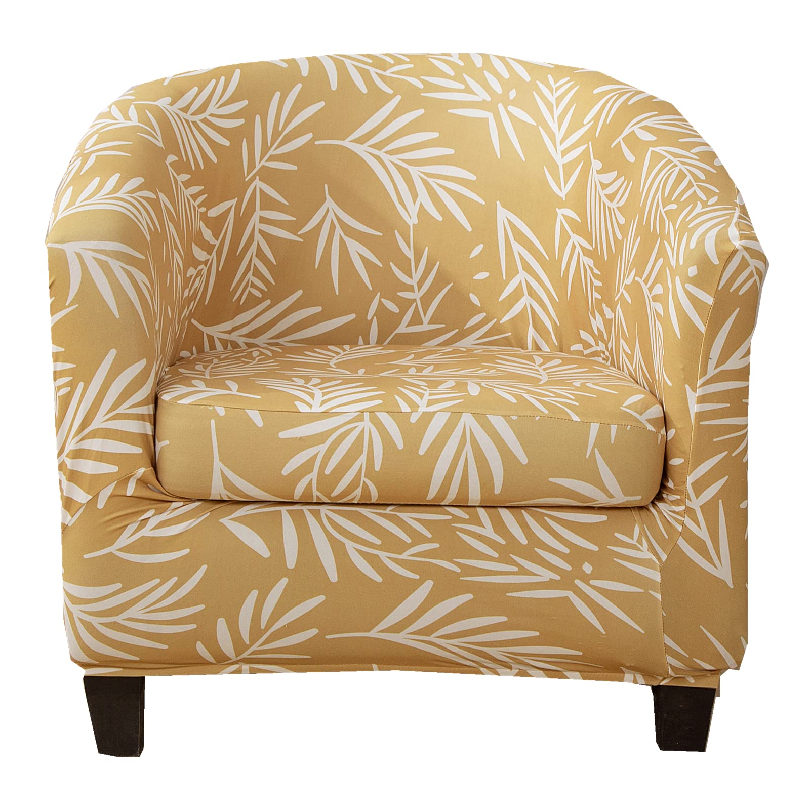 Mingfuxin 2 Piece Stretch Printed Tub Chair Cover, Soft Spandex Club Chair Slipcovers with Cushion Cover Round Barrel Armchair Sofa Covers Slipcovers Couch Protector (Printed #3937)