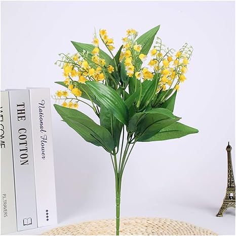 Amazon 造花 谷花ギフトシルクの花の7つの枝ホワイトリリー Color Yellow 造花 オンライン通販