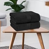 Amazon Basics Bath Towels 100% Cotton Fade Resistant Black Pack of 2 70 x 140 cm view 6