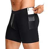 TAILONG Men's Compression Shorts with Side Pocket, Breathable Mesh Running Compression Underwear Workout Shorts for Athletic