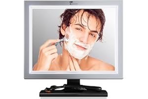 ToiletTree Products Deluxe LED Fogless Shower Mirror with Squeegee Anti-Fog Mirror - Adjustable Shaving Mirror with a Squeegee - Rust-Proof, Impact-Resistance Bathroom Shower Mirror