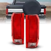 AmeriLite Red Replacement Tail Light Assembly Set for Ford Bronco / F150 F250 F350 Styleside Pickup - Driver and Passenger Side