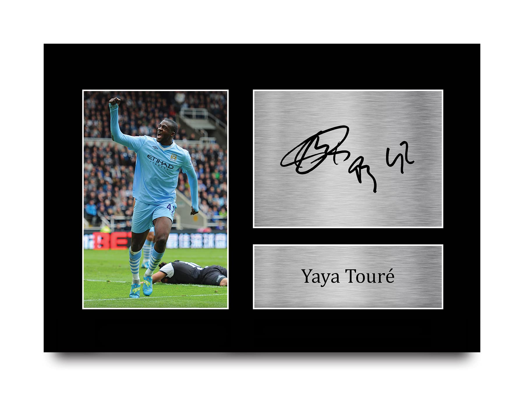 HWC Trading A4 Yaya Toure Manchester City Man City Gifts Printed Signed Autograph Picture for Football Fans and Supporters