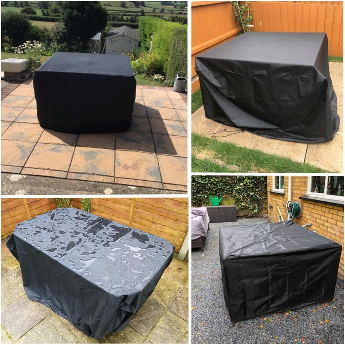 NASUM Outdoor Patio Furniture Covers, 56x56x28 Inches (142x142x72CM), 600D Upgraded Waterproof Rectangular Outdoor Cover for Outdoor Dining Table and Chairs, Waterproof, Tear-Resistant, UV Resistant. : Garden & Outdoor