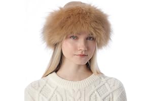Dawfold Women's Faux Fur Hat Fluffy Warm Cap Cossack Russian Style for Winter Ski Snow