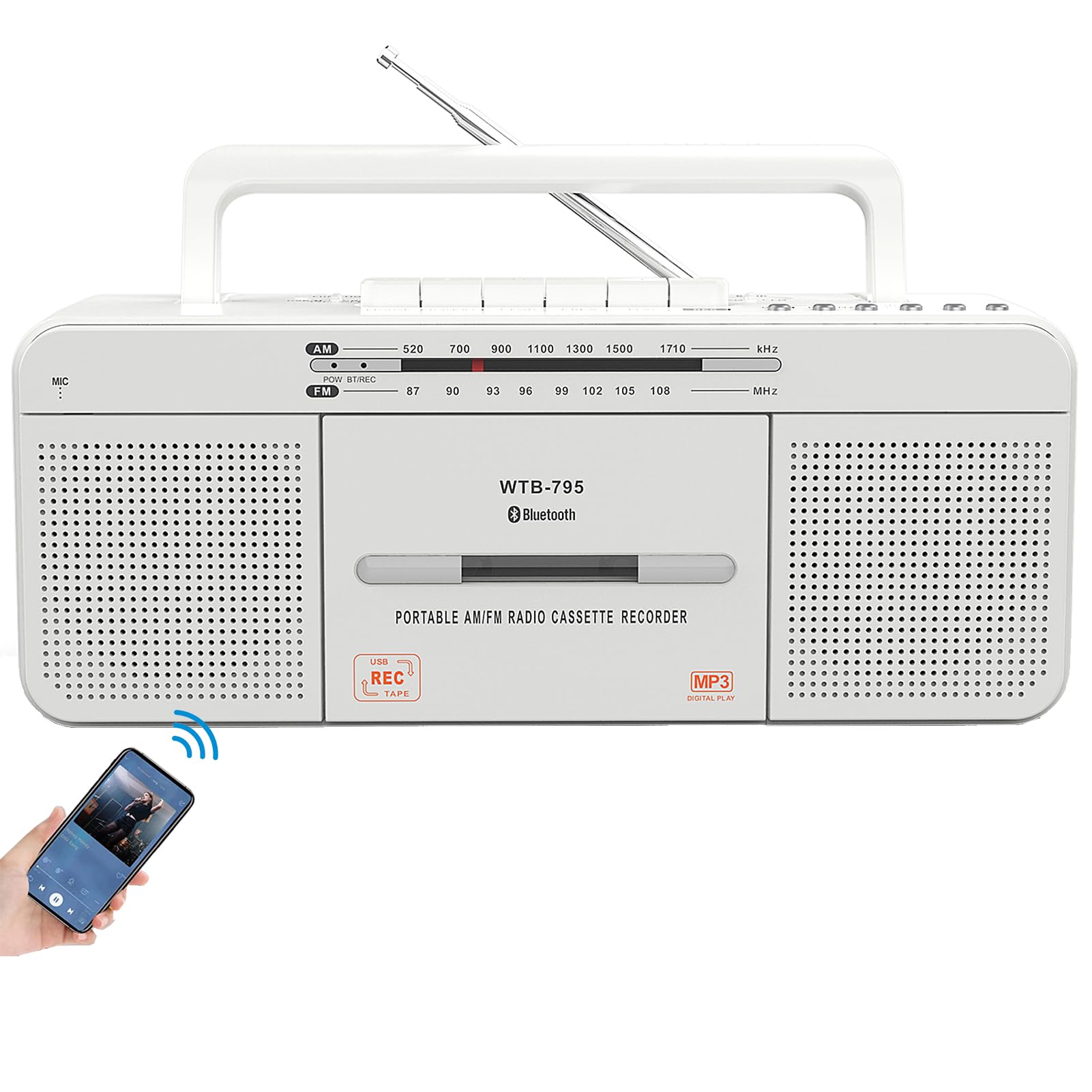 Mua Cassette Player Recorder, Cassette Tape Player with Bluetooth, USB