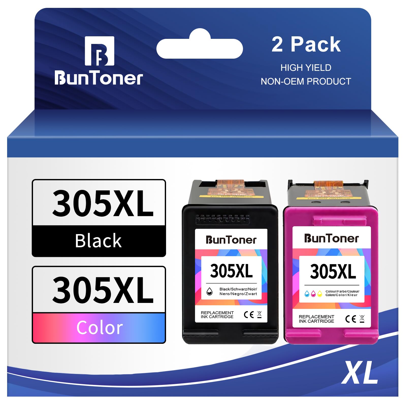 BunToner 305 XL Printer Ink Cartridges Compatible for HP 305 Ink Cartridges Black and Colour for HP Envy 6020e 6420 for Deskjet 2720e 2700 Plus 4120e 4100