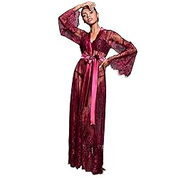 Lace Robes for Women Sexy Long Lingerie Robe for
