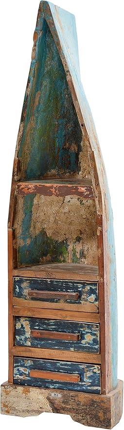 Ploß 1064015 Regal Bootsform Unikat Handarbeit 3 Schübe aus Teak