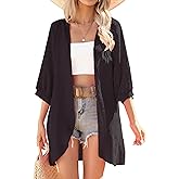 Yekaty Cardigan for Women 3/4 Sleeve Lightweight Summer Kimono Cardigan Loose Beach Cover Up 2026