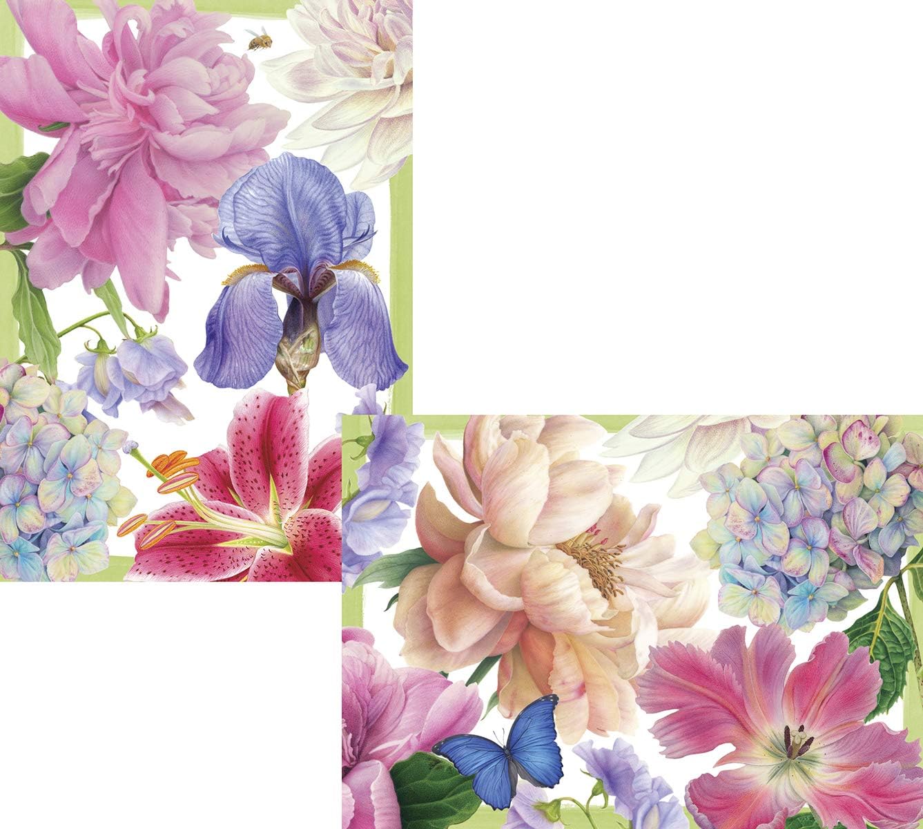 Caspari 8 Greeting Cards Notelets Blank & envelopes Chelsea Garden