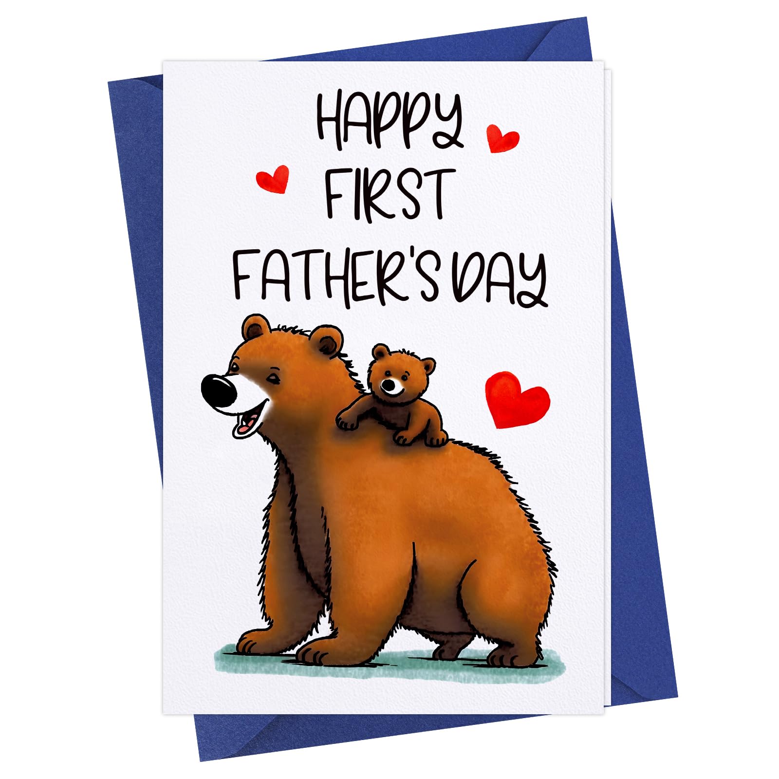 Photo 1 of  12 pcs FaCraft Happy First Fathers Day Card for New Dad Dad to Be Expecting Fathers, 4 x 6 Happy 1st Fathers Day Gift Card with Envelope from Wife Daughter Son Baby Boy Girl(Baby Bear)