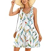 V FOR CITY Built in Bra Dress with Pockets for Women 2026 Summer Dresses Casual Cotton V Neck Sundress