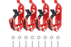 4 Pack Shovel Mount for Roof Rack with Screws Nuts, Shovel Holder for Truck, Roof Truck Boat Workshop Equipment Tool, Red