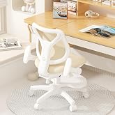 chirvana Kids Ergonomic Chair, Kids Office Chair, Model Deer (Beige) | Adjustable Footrest, Flip-Up Armrests, Adjustable backrest, Bedroom, Study, Student，Boys， Girls，Computer chair