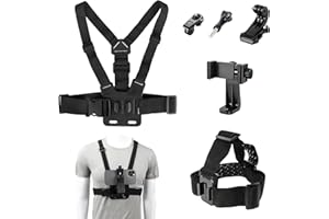 Zynaxir Chest Harness for Gopro Chest Mount Adjustable Phone Chest Mount Chesty Mount & Head Strap for Go Pro Hero, Insta360,