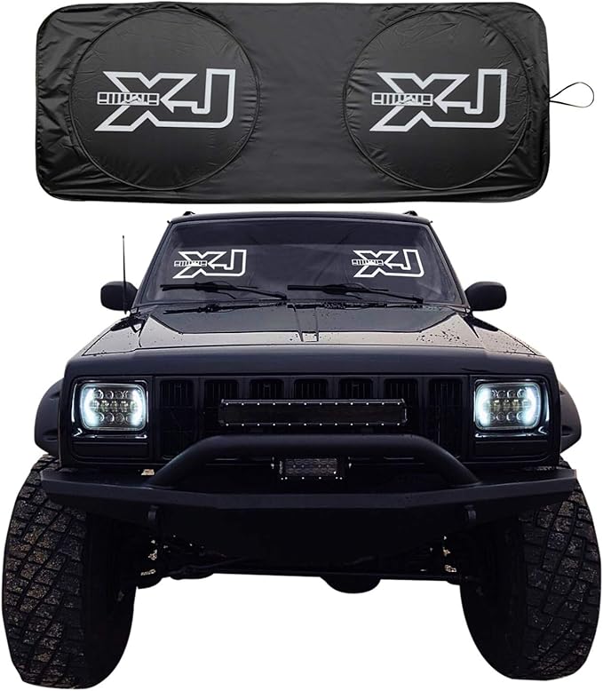 RoRex Jeep Cherokee XJ Accessories, Windshield Sunshade, Banner, Sun