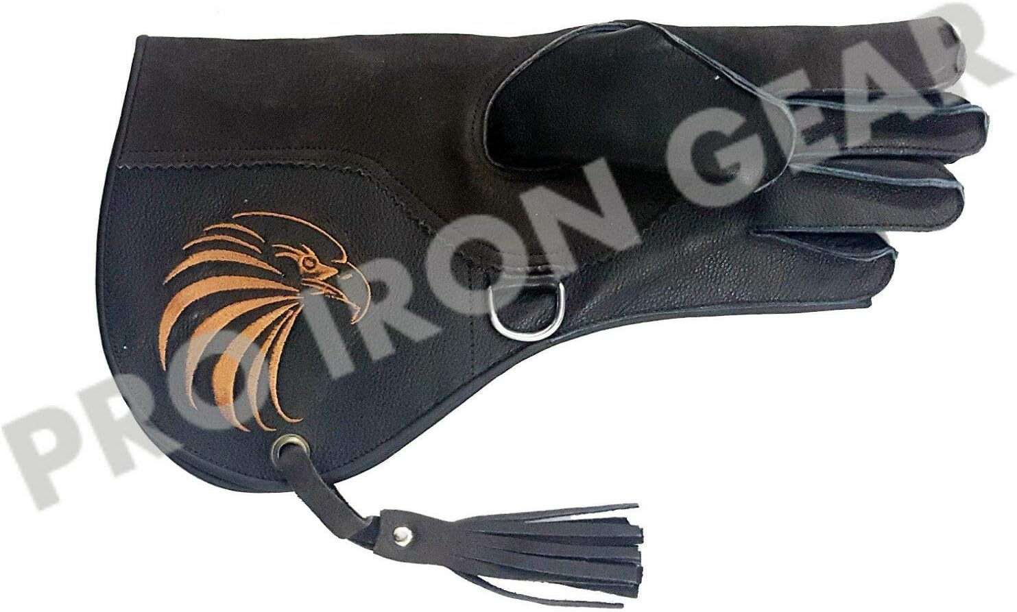 Falconry Cowhide + Nubuck Leather Gloves with Embroidery Logo (L) 13 INCH