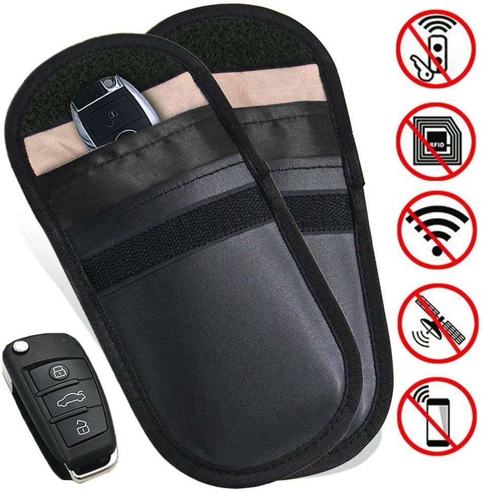 Car Key Signal Blocker Case, Keyless Entry Fob Guard Signal Blocking Pouch Bag Key Fob Guard Protector Device Shielding, Anti-hacking Assurance,Healthy Cell Phone Privacy Protection Security WIFI/G