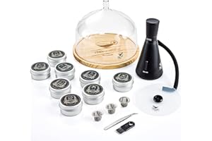 Elegant Cocktail Smoker Kit - Complete Whiskey Drink Smoking Gun with 8 Flavors of Wood Chips, Dome, and Accessories, Adds Fl