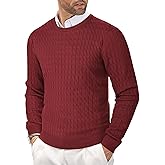 COOFANDY Men's Crew Neck Sweater Slim Fit Lightweight Sweatshirts Knitted Pullover for Casual Or Dressy Wear