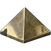 Amazing Gemstone Pyrite Pyramid Crystal Healing Stones - 1.5" Great Pyramid Figurine of Natural Stone Pyramid for Meditation, Reiki, Chakra Balancing and Crystal Pyramids Grid