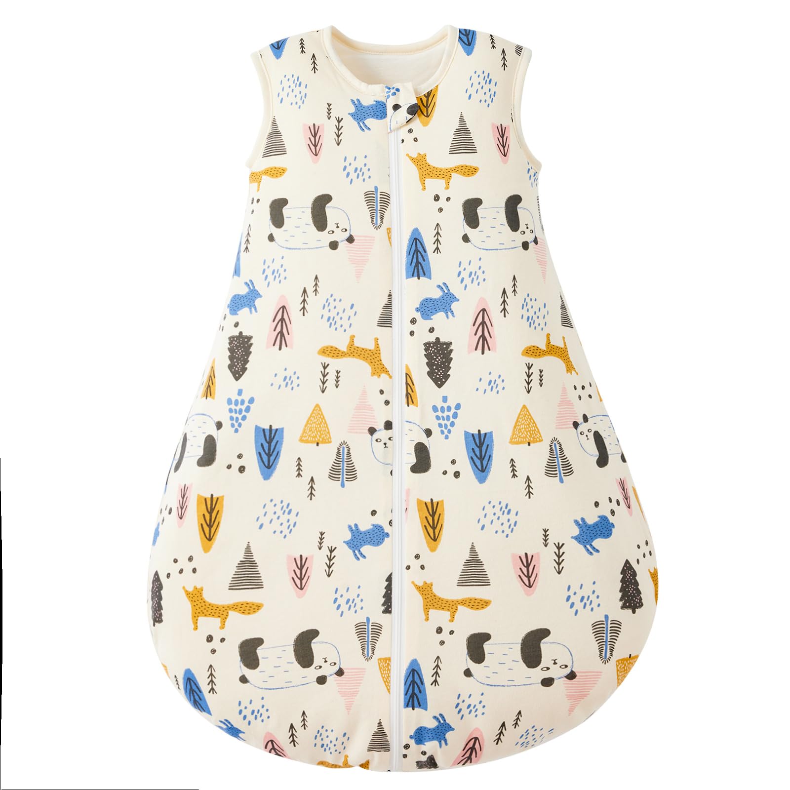 Duomiaomiao Baby Sleeping Bag 1.5 Tog, 100% Cotton Newborn Sleep Sack 6-18 Months Unisex Baby Wearable Blanket for Girl Boy