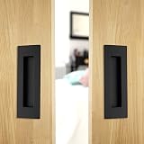 Malimali 2 Pack Stainless Steel Recessed Sliding Door Handles 150mm Matte Black view 4