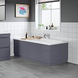 AURORA 700mm End Bath Panel Grey Gloss 18mm MDF Wooden Plinth Easy Cut view 3