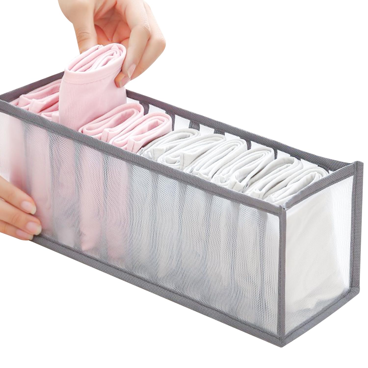Vanyibro 2PCS Underwear Storage Compartment Box,Foldable Drawer Organizer for Wardrobe,Ideal for Socks, Ties, Panties, Scarves, Belts, Leggings, Athletic Wear