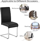 Yaheetech 6-Piece Faux Leather Dining Chairs High Back Black view 9