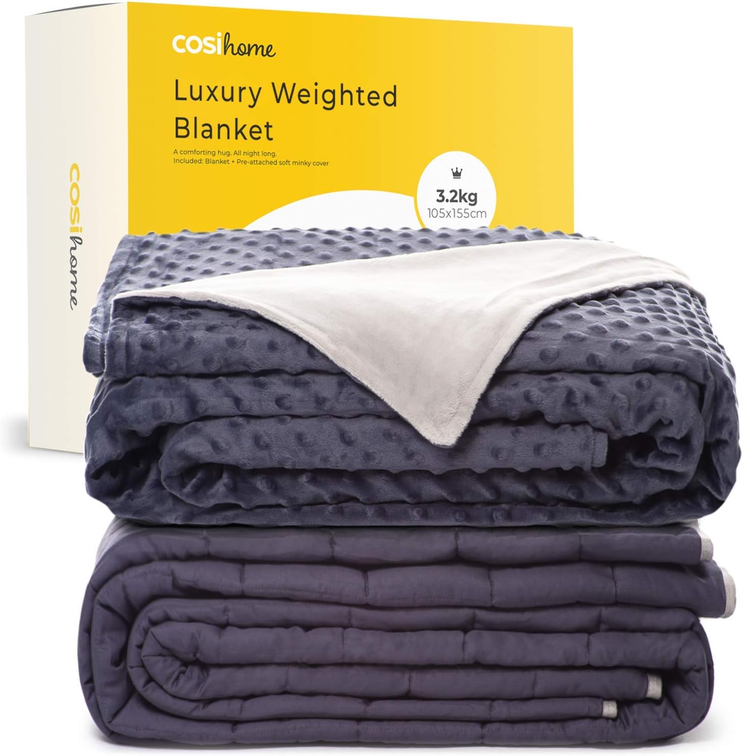 Cosi Home Luxury Weighted Blanket Suitable, 3.2kg with Ultra-Soft Washable Cotton Cover