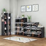 HOMIDEC 2 x 7 Tier Shoe Rack Storage Cabinet 28 Pair Plastic Shelves view 4