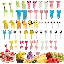 76 Fourchettes à Fruits Pour Enfants – Motifs Animaux En ABS Alimentaire – Mini Fourchettes Colorées Pour Fêtes, Goûters, Lunch Box - 4