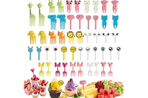 60 Pcs Kids Food Picks, Cute Animals Mini Food Fruit Fork Picks Cartoon Fruit Picks Toothpicks for Kids Children Lunch Bento 